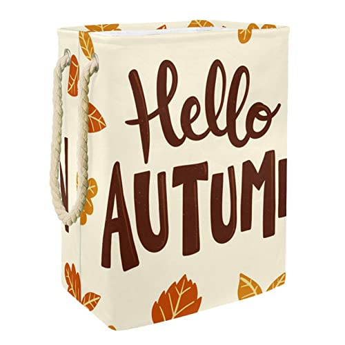 Panier à linge personnalisé Hello Autumn grand volume avec poignées de transport - 2