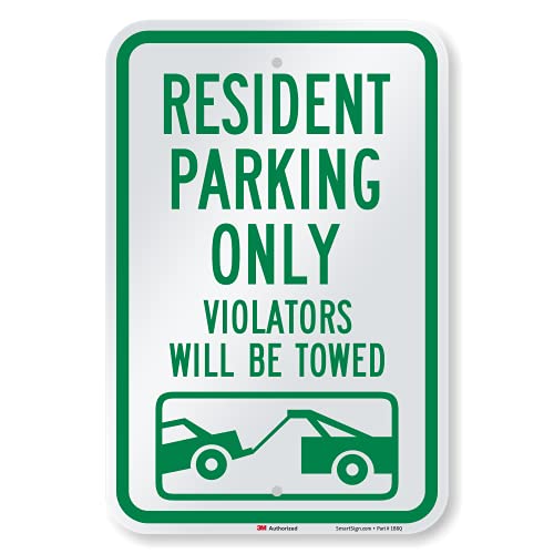 Panneau resident parking only plaque signalisation exterieure 18x12