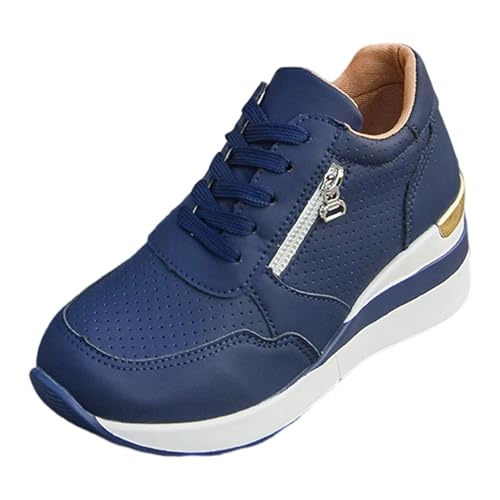 Generisch Zapatillas de correr para mujer, zapatillas de caminar, ligeras, duraderas, cómodas y informales, azul, 40 EU