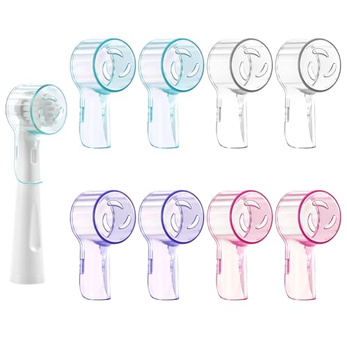 HOTUT 8PCS Cubrir El Cabezal del Cepillo De Dientes Eléctrico para Oral B y iO,Funda Cepillo Electrico a Prueba De Polvo y Gérmenes,Funda Cepillo Dientes Lavable para Negocios,Viajes,Casa,Multicolor