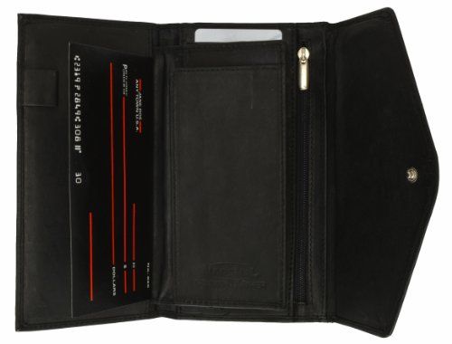MARSHAL Womens Checkbook Wallet with Id Window and Snap Button Closure3