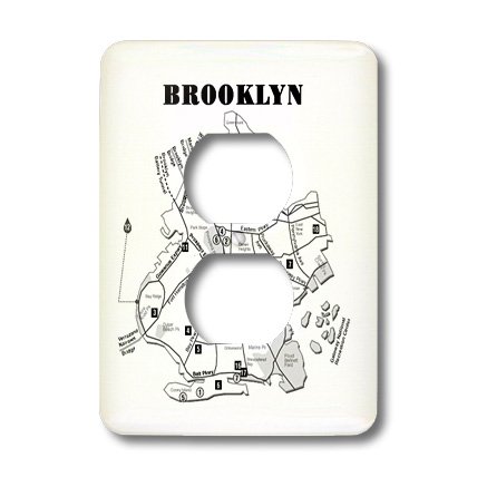 Carte de rue Brooklyn 3dRose finition haute définition pour double prise
