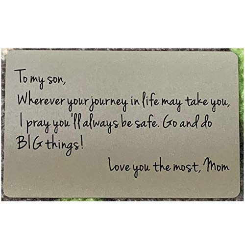 Engraved Wallet Card Gift for Son from Mom, Wallet Insert To My Son Gift, Graduation Gift, Unique Gift to Son from Mother, Coming of Age Gift Perfect Son Birthday Gift, Inspirational Message
