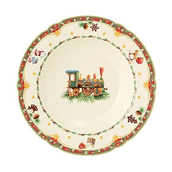 Seltmann - Vajilla de 12 piezas, diseño de marieluise marfil con nostalgia navideña, color rojo