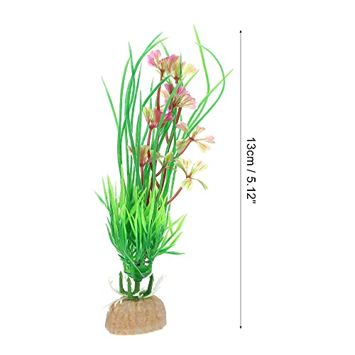 VOCOSTE 1pcs Fish Tank Aquarium Decorations Plants, Wine Red 5.12" - Image 4