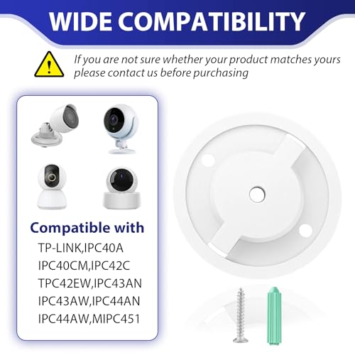 Miniatura 5 de 2pcs Soportes Cámara Para Tp-Link Tapo C200 C210 C220 C225 Tc70, Kasa Ec70 Kc410s, Tp C210, Ipc40a, Ipc42, Ipc40c, Tpc42ew, Base De 56 Mm, Abs Soporte De Pared