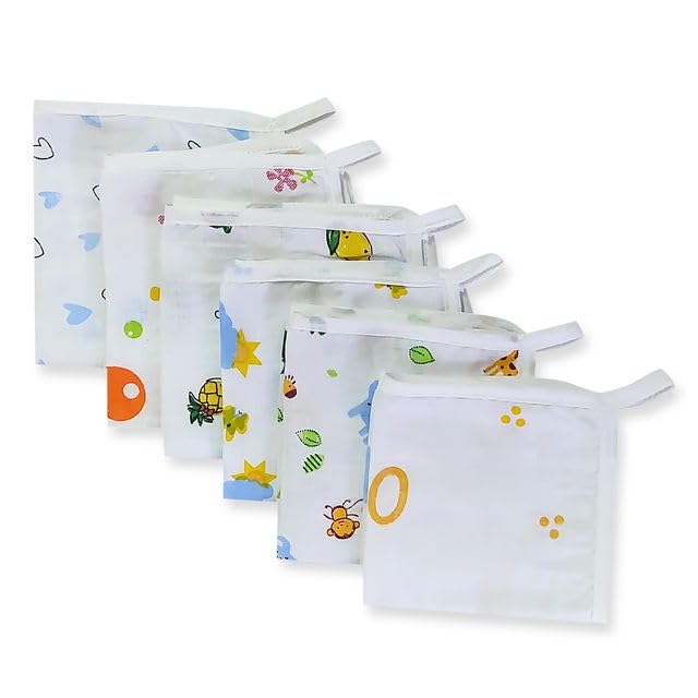 Vijyas Mart Ultra Soft Muslin Washcloths – Double Layer, Cartoon Printed, Set of 6 | Baby Face Towels & Wipes - VM WCS62 Combo P1-image-34