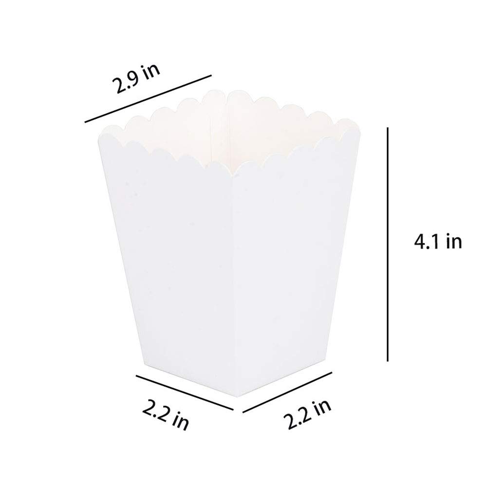 YESON Weiße Popcorn-Boxen aus Papier, Mini-Popcorn-Box für Party, 36 Stück