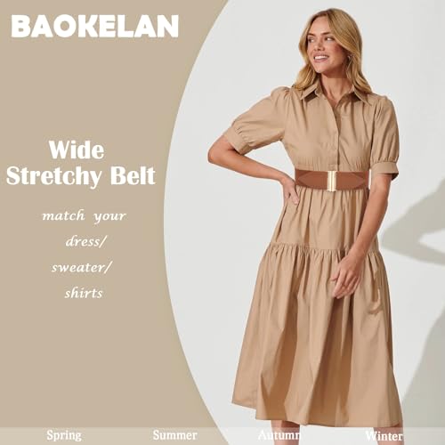 Women Wide Elastic Belt Vintage Stretchy Waist Belts for Dresses2