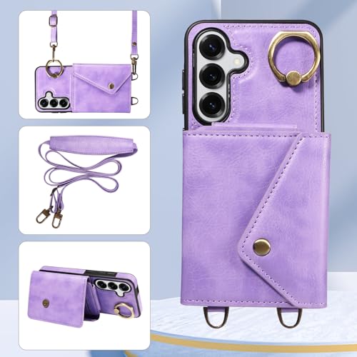 Plus de chutes du S25 grâce à l'étui portefeuille violet texturé - 3