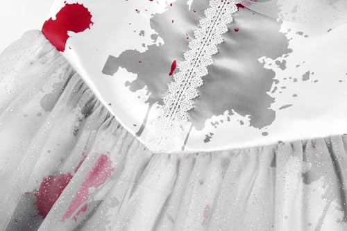 Disfraz de Novia Zombie Ghost para Niñas con Velo y Flor miniatura 4