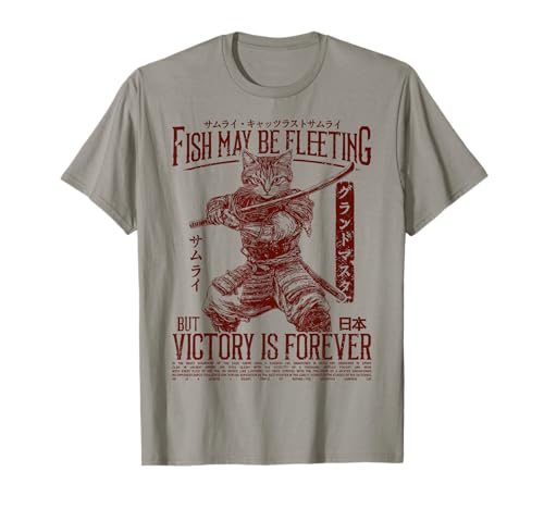 Samurai Cat Warrior Ukiyo Otaku Streetwear Cat Samurái Camiseta