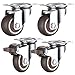 STZLY Lot de 4 roulettes Pivotantes pour Meubles Transport 25/38/50mm, Roulette Castor avec Frein, Caoutchouc Castor avec Vis, 60kg