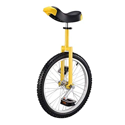 20 pulgadas de monociclo ajustable, marco de acero de manganeso fuerte borde de aleación de aluminio a prueba de skid a prueba de ruedas for adultos niños adolescentes niño jinete ( Size : Yellow )