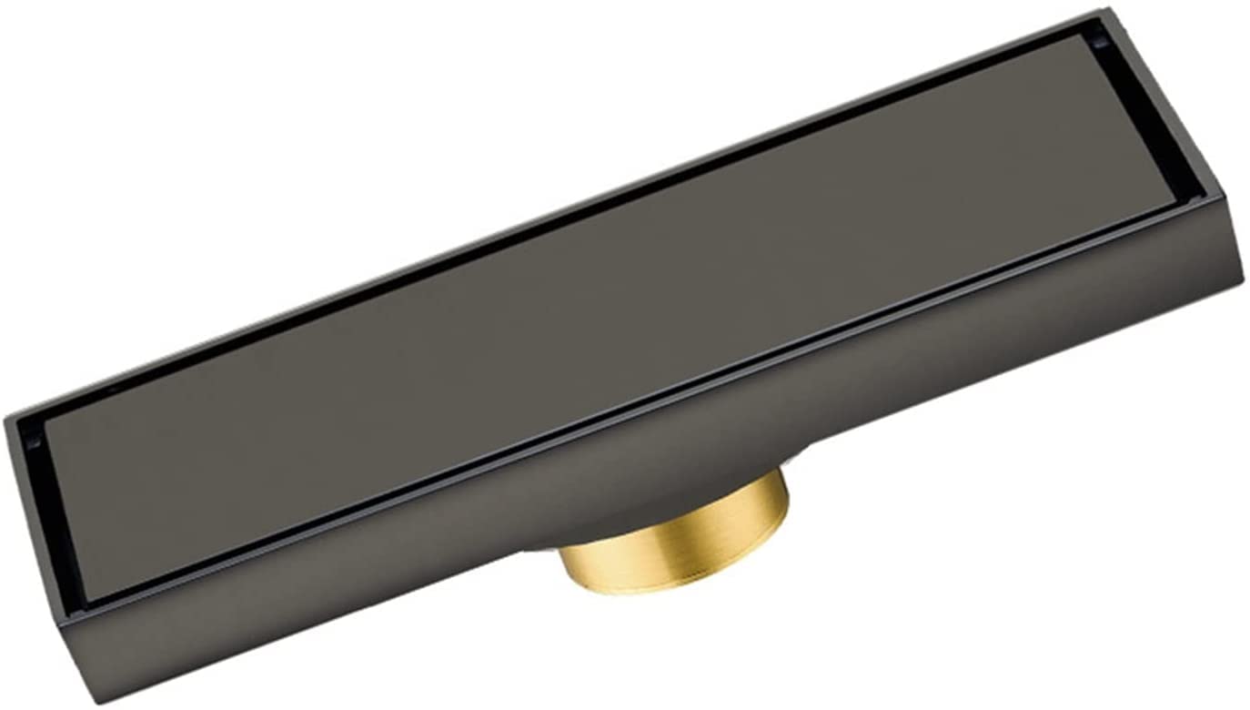 Shower Floor Drain，Linear Drain, Brass Invisible Rectangle(Grijs,30x8cm(11.8x3.1Inch))