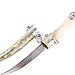 Treasures of Morocco Moroccan Dagger, Jambiya Handmade Black Handle Bone Knife Stainless Steel, Islamic Authentic Arabic