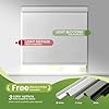 No Drill No Tools Blackout Roller Shades for Windows, Cordless Blinds with Linen Fabric-Matched, Custom Roller Blinds for Home Office Door, White, 36 W x 36 H