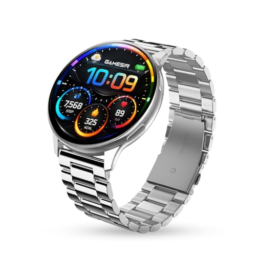 Image of GameSir Evo Vista Smartwatch, 1.39 inch HD Round Display, Bluetooth Calling, Heart Rate & SPO₂, 100+ Sports Modes, IP67, Long Battery Life for Men & Women (Matel Silver)