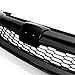 PIT66 Honeycomb Mesh Front Bumper Upper Grille Grill Compatible with 2016-2017 Honda Accord Sedan 4-Door Matte Black Parrilla (Not Fit Hybrid Models) 71121T2FA51, HO1200229
