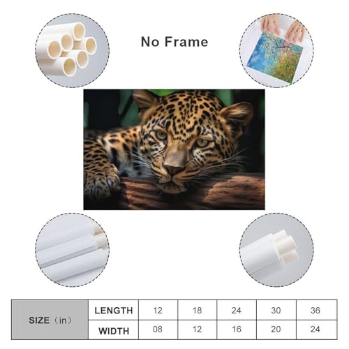 Tableau sur toile léopard wildlife art moderne 50x75cm