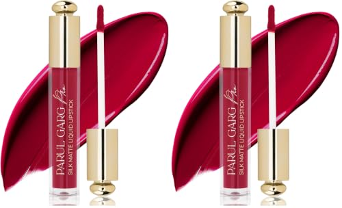 Image of Parul Garg Beauty Silk Matte Liquid Lipstick | Long-Lasting & Smudge-Proof | Soft Matte Finish | Vegan & Clean Beauty | Hydrates with Shea Butter & Vitamin E | Shade: Rosella 07 - Rosy Fuchsia, 3ml