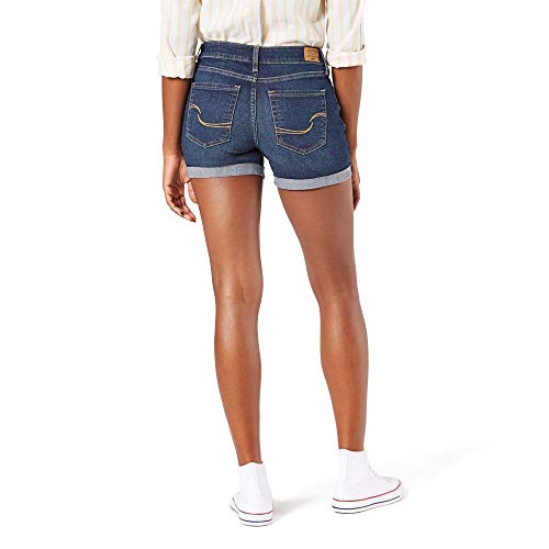 Signature By Levi Strauss & Co Women's Mid-Rise Slim Shorts (Available In Plus Size) Shorts, Blue Laguna, 20 #TOP2