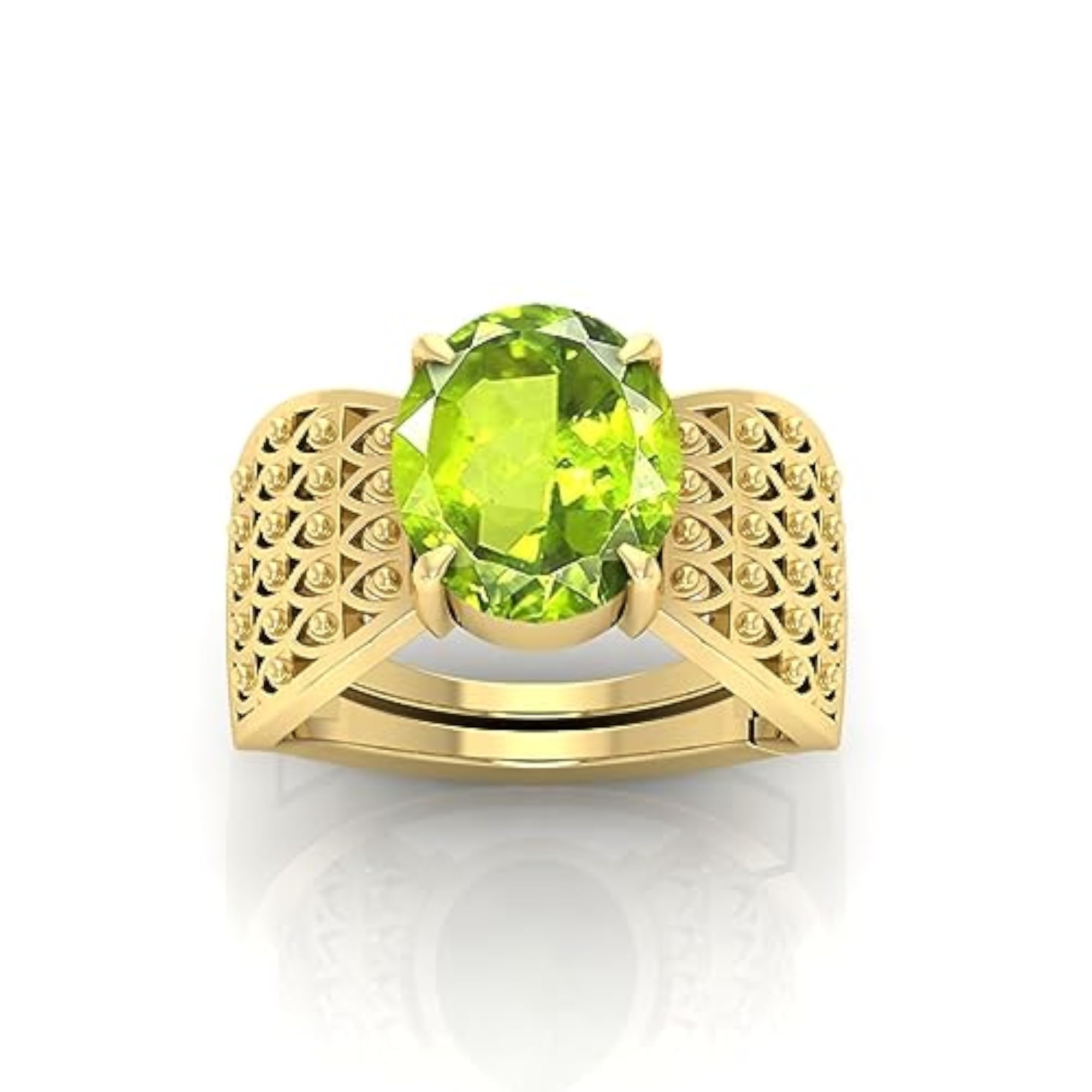 7.25 Ratti Peridot Adjustable Ring, Lab Certified