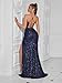 ADYCE Elegant Evening Dress Women Party Long Formal Dress Sequined Strap Ladies Gown Bodycon Floor Length Female Outfits (Dark Blue,Medium)