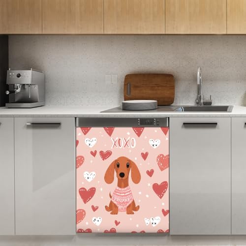 Funda de lavavajillas con perros salchicha para cocinas alegres 3