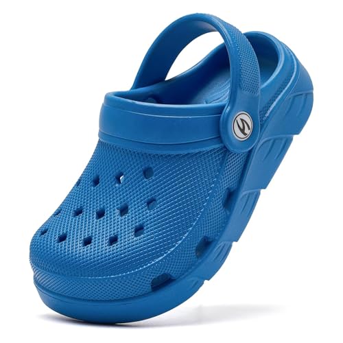 HOBIBEAR Kids Garden Clogs (Blue Bolt, Toddler)
