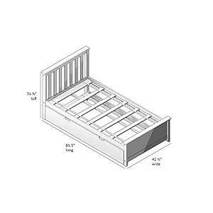 Max & Lily Twin Bed, Wood Bed Frame with Headboard For Kids with Trundle, Slatted, Clay Max Lily Twin Bed Wood Bed Frame with Headboard For Kids with Trundle Slatted Clay