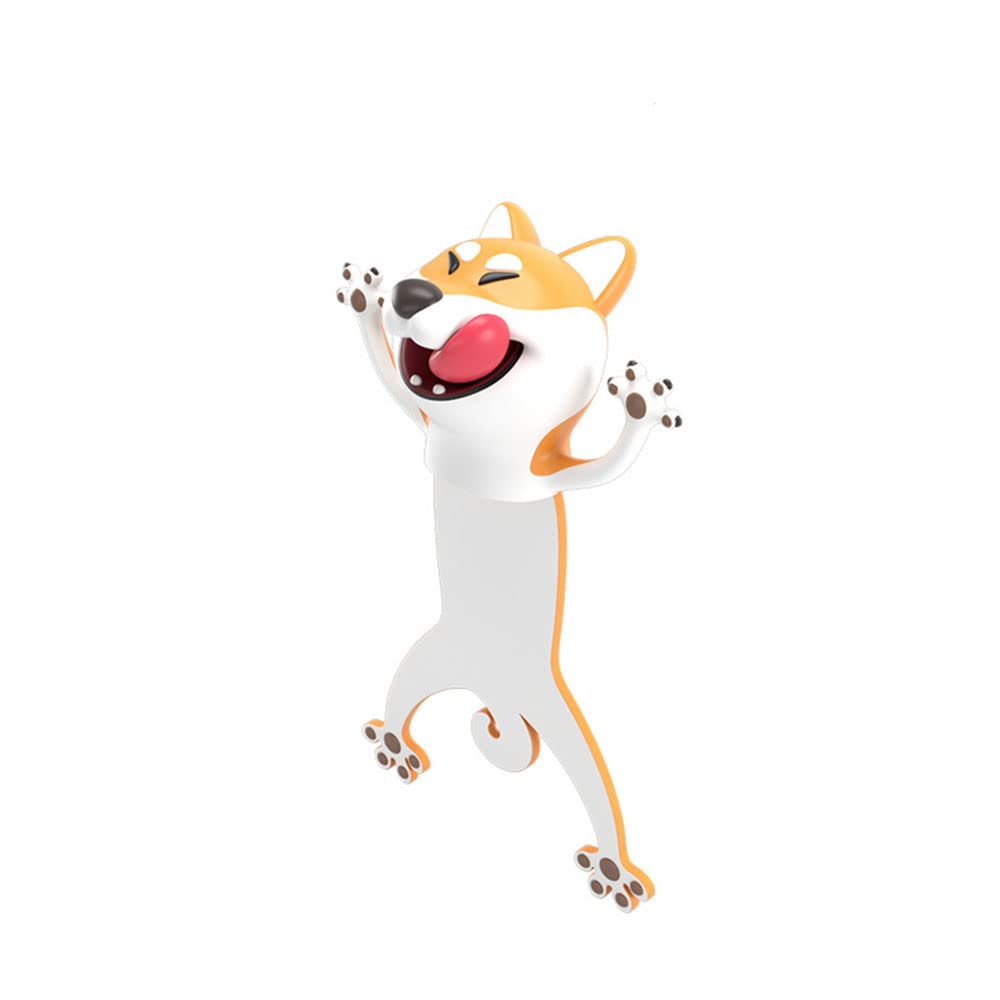 3D Animal Bookmark Cartoon Page Clip Funny Stereo Reading Bookmark for Kids Children Cute Bag fillers Birthday Party Gift - Shiba Inu