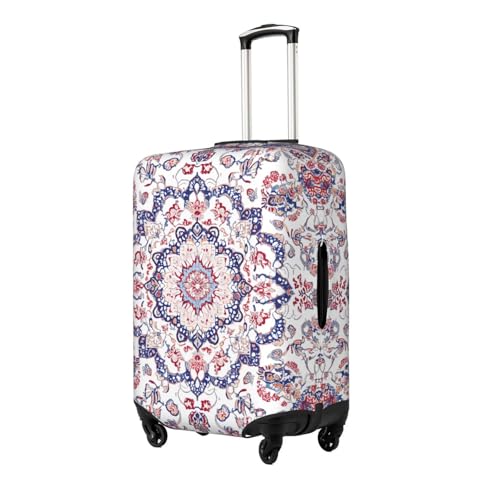 Mandala Paisley Flowers Elastic Travel Luggage Cover, Washable Spandex Suitcase Protector, Anti-Scratch Fits 18-32 Inch2