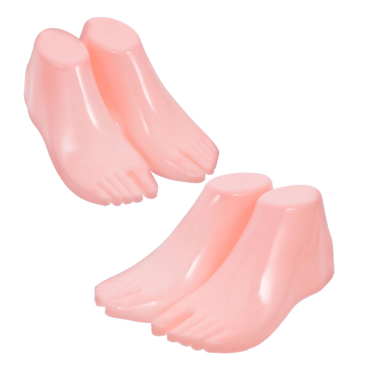 KICHOUSE 2Pairs Foot Mannequin Display Stand for Socks Shoes Plastic Sock Model for Retail Store Presentation Adult Foot Form for Enhanced Merchandise Showcase