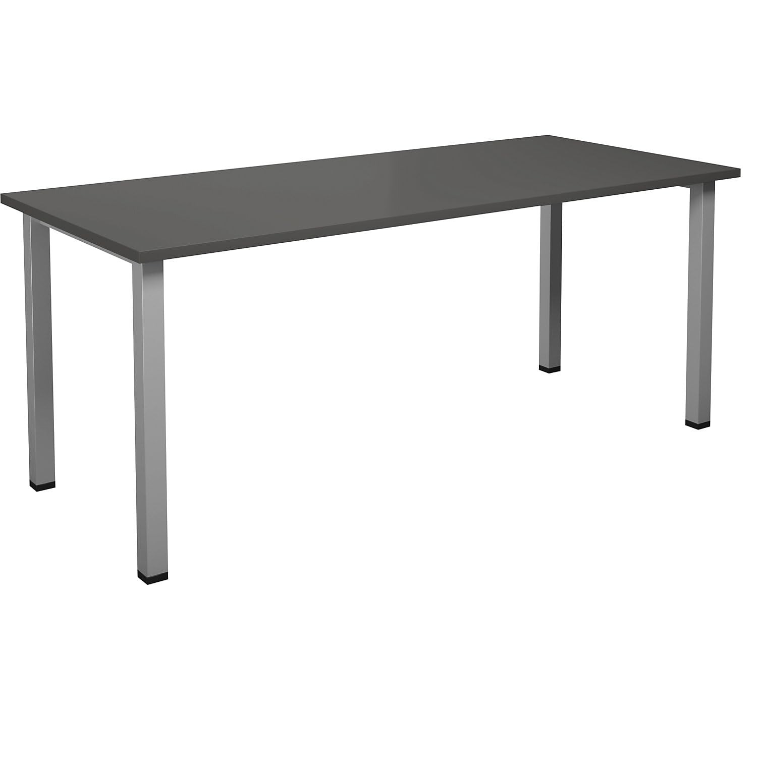kaiserkraft | Mehrzwecktisch Duo-U | gerade Platte | Tiefe 800 mm | Breite 1800 mm | dunkelGrau | Silber