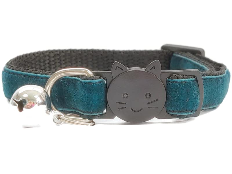 Velvet Cat Collars with Bell. Safe Breakaway Quick Release Buckle. Available in Cat & Kitten Size (Pack of 3) (Cat Collar (20cm - Image 2