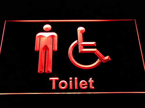 ADVPRO Disabled Wheelchair Handicap Men Restroom Toilet LED Neon Sign Red 24 x 16 Inches st4s64-i1023-r