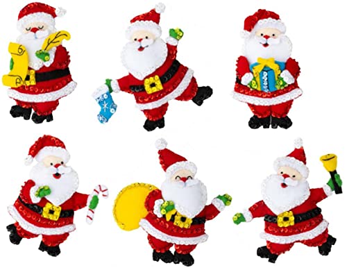 Bucilla Felt Ornaments Applique Kit Set Of 6-The Claus Collection Cover