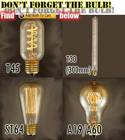 Miniatura 6 de Lámpara Steampunk con atenuador, regulable estilo loft industrial vintage estilo antiguo luz con bombilla, base de madera con tuberías de hierro,