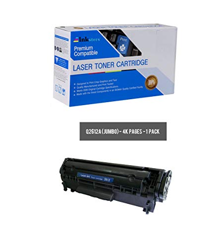 Inksters Compatible Toner Cartridge Replacement for HP 12A (Q2612A)(J) Jumbo Yield Black - Compatible with Laserjet 1010Â 1012Â 1015Â 1018Â 1020Â 1022 1022n 1022nwÂ 3015Â 3020Â 3030Â 3050Â 3052Â 3055Â MFPÂ M1005