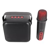 Mini Karaoke Machine, Multifunction Voice Changing Effects, Support Stereo Sound, USB, Long Battery Life, 5.3 Speaker for KTV (Black)
