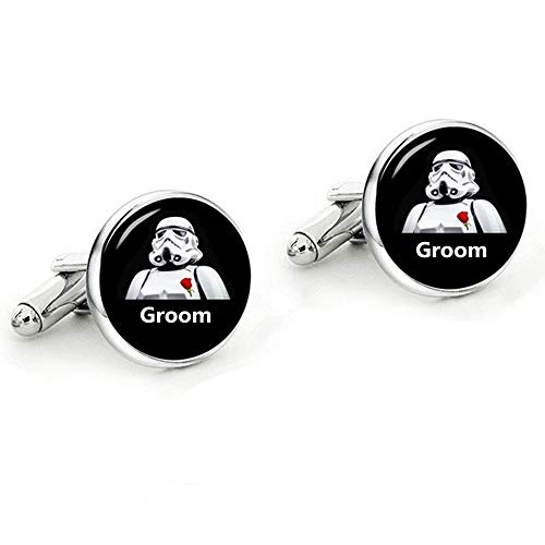 Kooer Groom Cufflinks Personalized Wedding Cuff Links Jewelry Gift for Groom Father Dad Best Man Groomsman Bridesman (Groom)