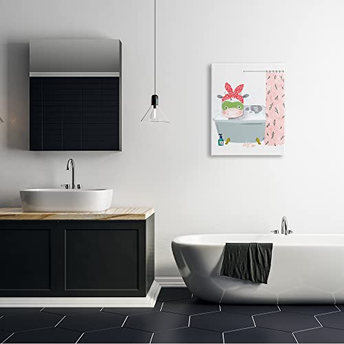 Image of Stupell Industries Children's Farm Cow Bath Tub Bunny Slippers Bathroom, Design by Erica Billups
