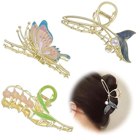 Dacitiery 3 Stück Blumen Metall Haarspangen Cover