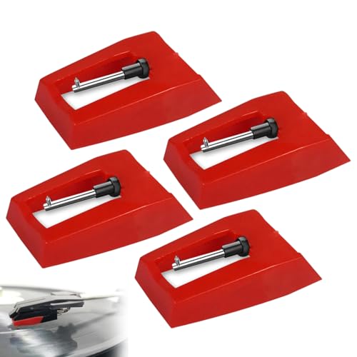 WUYJI Puntine per DJ e VJ,4 puntine universali per giradischi, puntine di ricambio in diamante, adatte per dischi LP, fonografi e testine per giradischi.