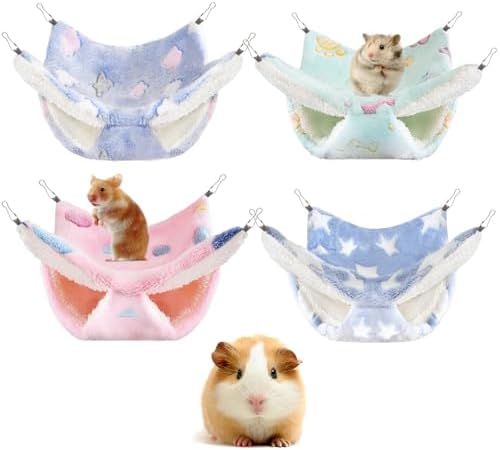 4 Pcs of Rat Hammocks Small Animal Hammock Rat Hanging Bed Guinea...