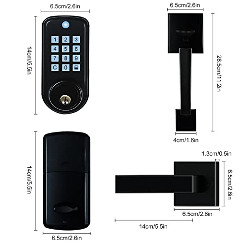 Keypad Door Locks With Handle Keyless Entry Door Lock Deadbolt Smart Door Locks Front Door Lock Set Keyless Deadbolt Keypad Deadbolt Smart Keyless Entry Auto Lock Code Lock (No App) #TOP6