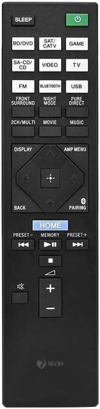 7SEVEN® Compatible for Sony Home Theatre Remote Control Original RMT-AA231U Suitable for STR-DH770 STRDH770 Model AV Systems and Amplifiers - Match Exactly with Each Keys