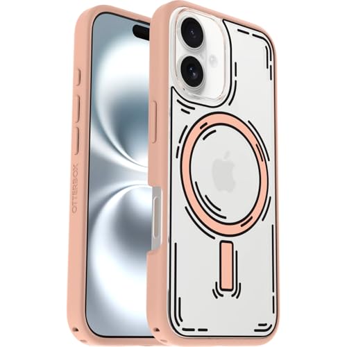 Image of OtterBox iPhone 16 Symmetry Series Clear Case - Doodle Cover - Ultra-Thin, Sleek iPhone Case, Sketch-Style Design