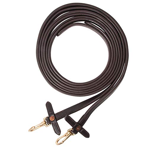 Billy Royal Work Reins with Martingale Stops for Horses | Hand Oiled and Rubbed Leather | Super Flexible and Supple | Great for Training | 5/8